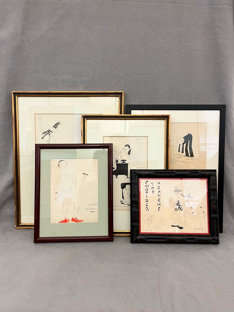 FIVE JOHN HELD, JR. (AMERICAN, 1889-1958) PEN AND INK SKETCHES ON PAPER, (1 of 11)