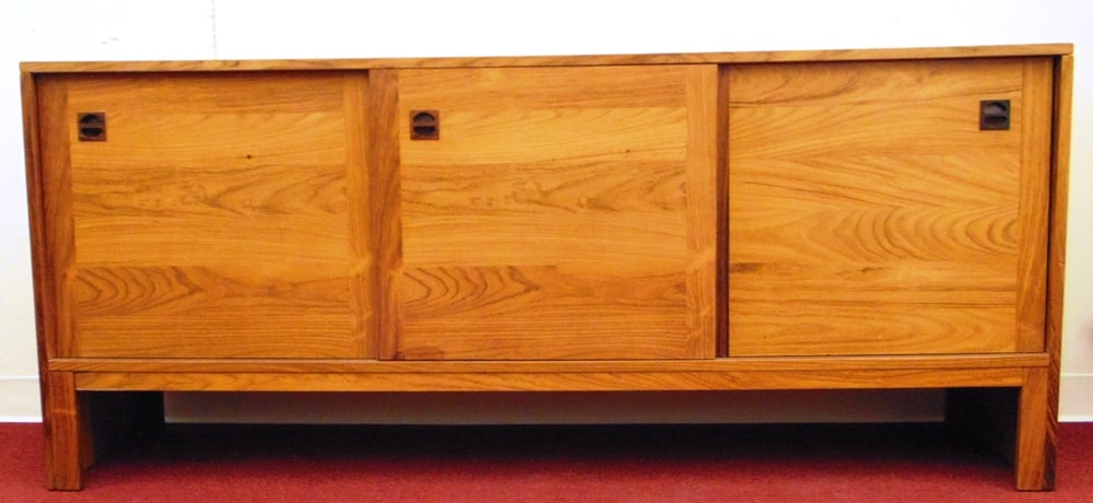 MID CENTURY MODERN DANISH TEAK THREE-DOOR SIDEBOARD/CREDENZA DESIGNED BY E. JAKOBSEN SKIVE , circa (1 of 5)