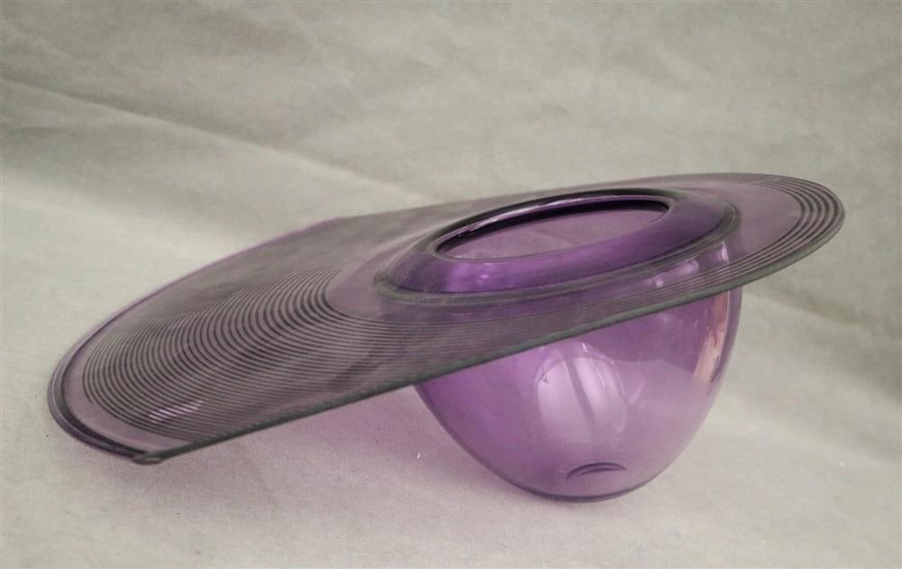 BENJAMIN MOORE (American, 1952-2021). Amethyst art glass asymmetrical vase. Signed and dated 1997. (1 of 11)