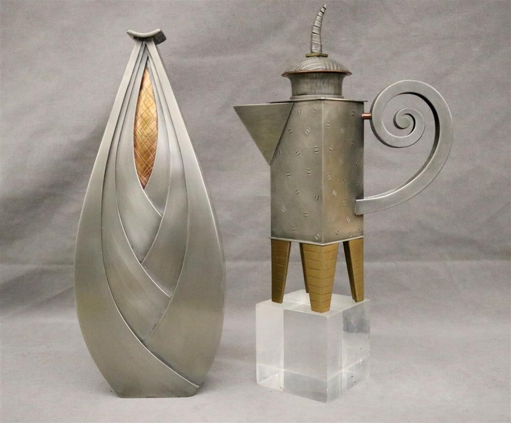 Jon Michael Route (american, Born 1954). Mixed Metal Whimsical Teapot ...