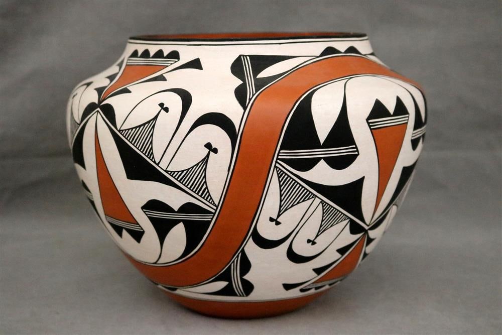 RACHEL ARAGON (SOUTHWEST NATIVE AMERICAN, ACOMA, N.M., 1938 - 2023,). Black, white and red (1 of 20)