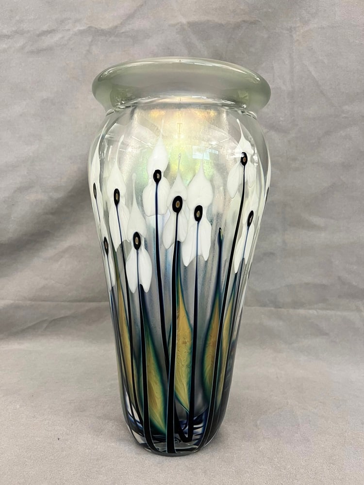 JOHN LOTTON PAPERWEIGHT VERRE DE SOIE VASE. - H: 15 3/4 in. (1 of 8)