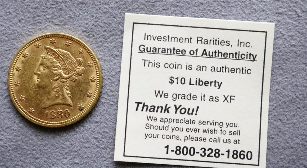 U.S. LIBERTY HEAD TEN-DOLLAR GOLD COIN, 1880, (1 of 11)