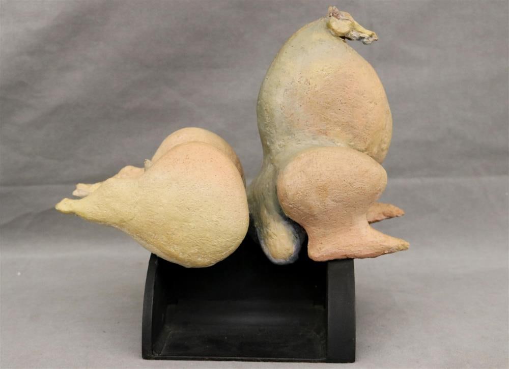 MAXINE KIM STUSSY (American, 1923 - 2020). "Horse", Statue made of clay presented on a wooden base. (1 of 20)