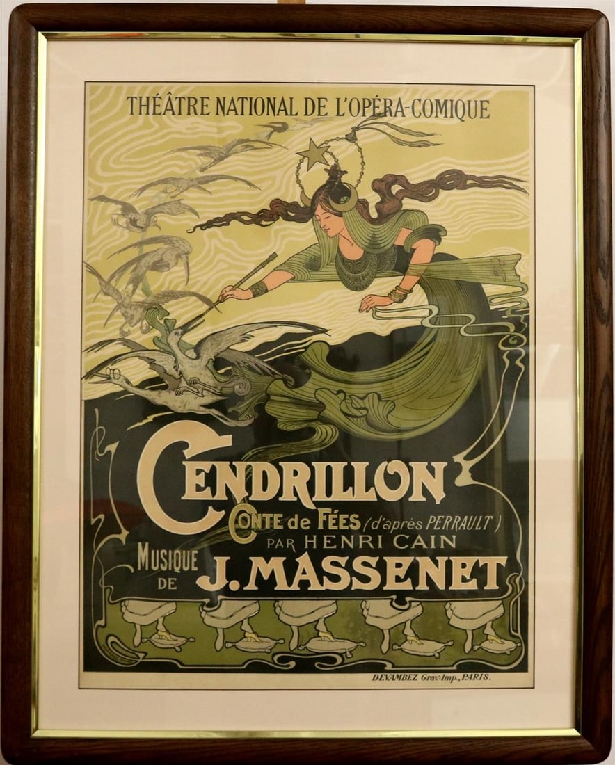 ANDRE DEVAMBEZ (French, 1867-1944). Cendrillon Poster for Theatre National de L'Opera-Comique, Color (1 of 20)