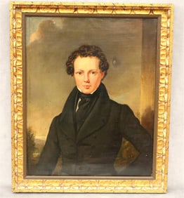 AMERICAN SCHOOL (19th century). Portrait of a Gentleman, Oil on canvas. Framed.