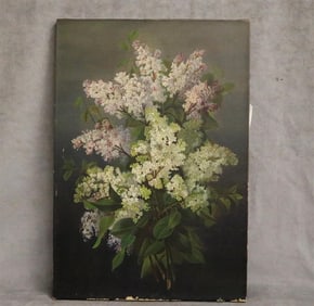 AMERICAN SCHOOL (20th century). Summer Flowers, Oil on canvas. Verso attribution to "Irene Post."