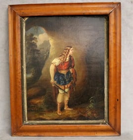 CONTINENTAL SCHOOL (late 19th century). Dido, Queen of Carthage, Oil on board. Framed.