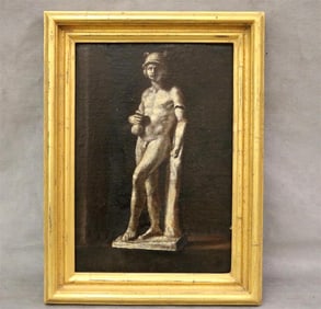 AMERICAN SCHOOL (19th / 20th century). Broken Hermes, Oil on canvas (mounted to a board). Unsigned.
