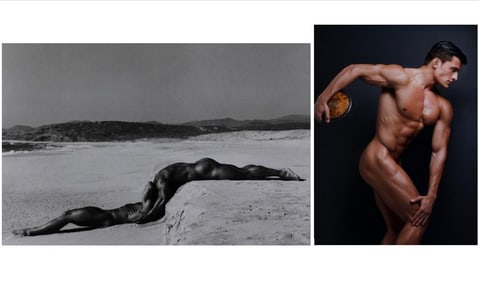 MICHAEL STOKES (American, born 1963). Two Works: Discus Thrower and Two Nudes (by photographer Herb