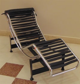 LE CORBUSIER STAINLESS STEEL CHAISE LONGUE. Model no. LC4.