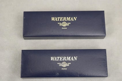 TWO WATERMAN (PARIS) "IDEAL" WRITING INSTRUMENTS: FOUNTAIN PEN AND ROLLER BALL PEN.