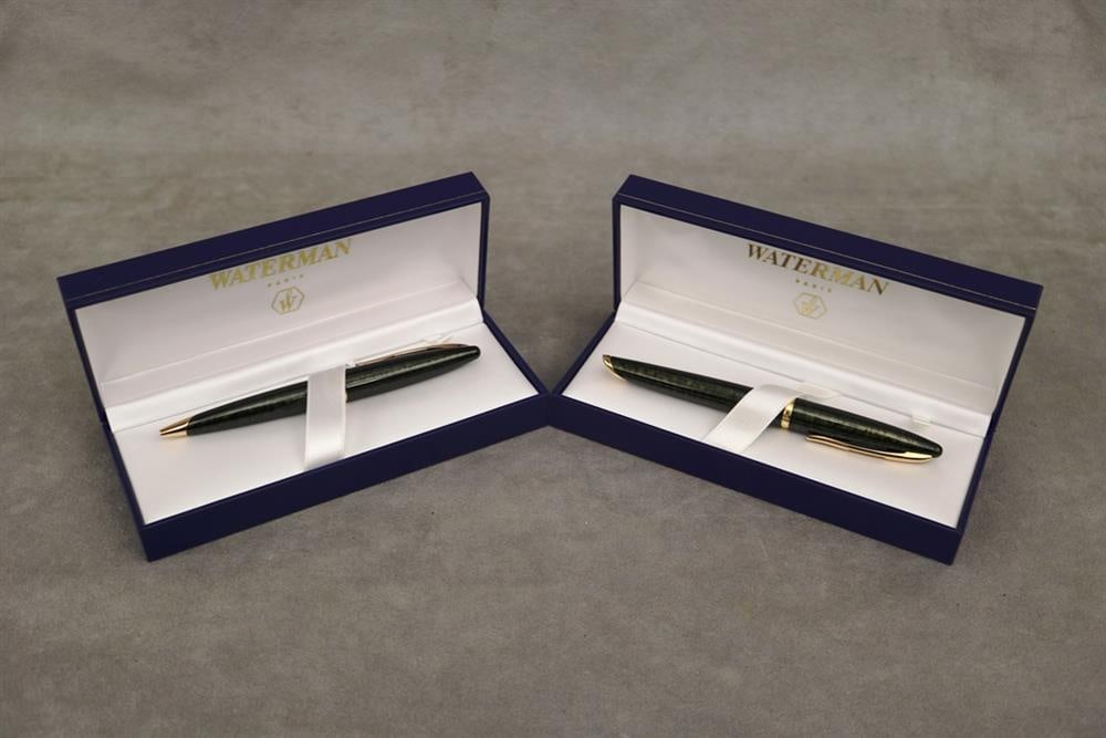 TWO WATERMAN (PARIS) WRITING INSTRUMENTS: BALL POINT PEN AND ROLLER BALL PEN. (1 of 3)