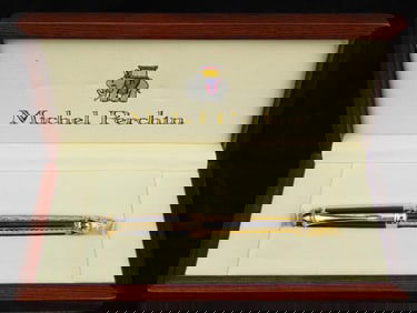 MICHEL PERCHIN COBALT BLUE GUILLOCHÉ ENAMEL AND VERMEIL STERLING SILVER "FABERGÉ IMPERIAL"