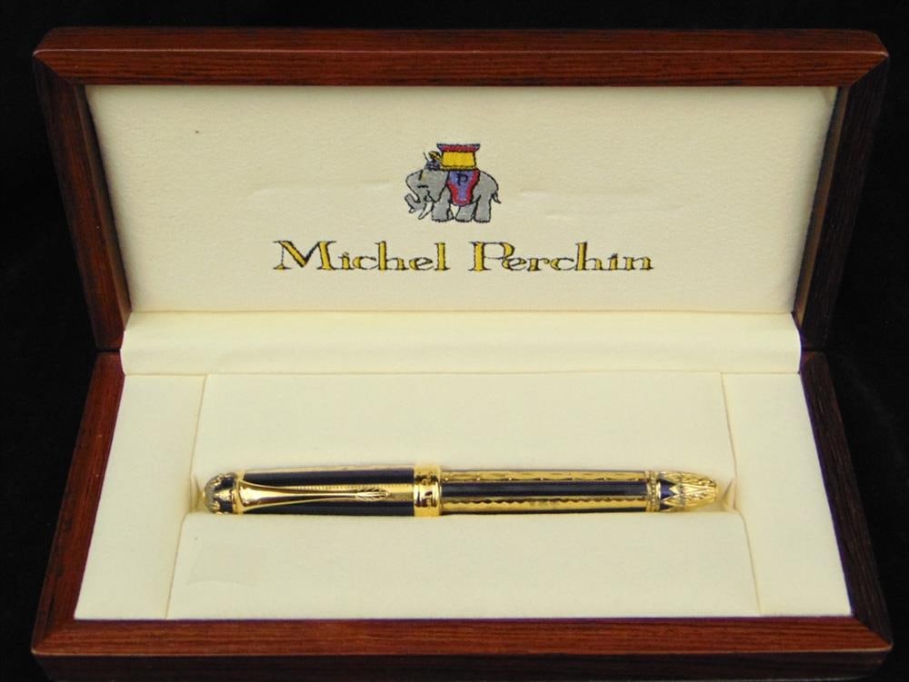 MICHEL PERCHIN COBALT BLUE GUILLOCHÉ ENAMEL AND VERMEIL STERLING SILVER "FABERGÉ IMPERIAL" (1 of 3)