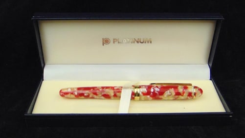 PLATINUM CENTURY "KOI" CELLULOID FOUNTAIN PEN. Model #3776.