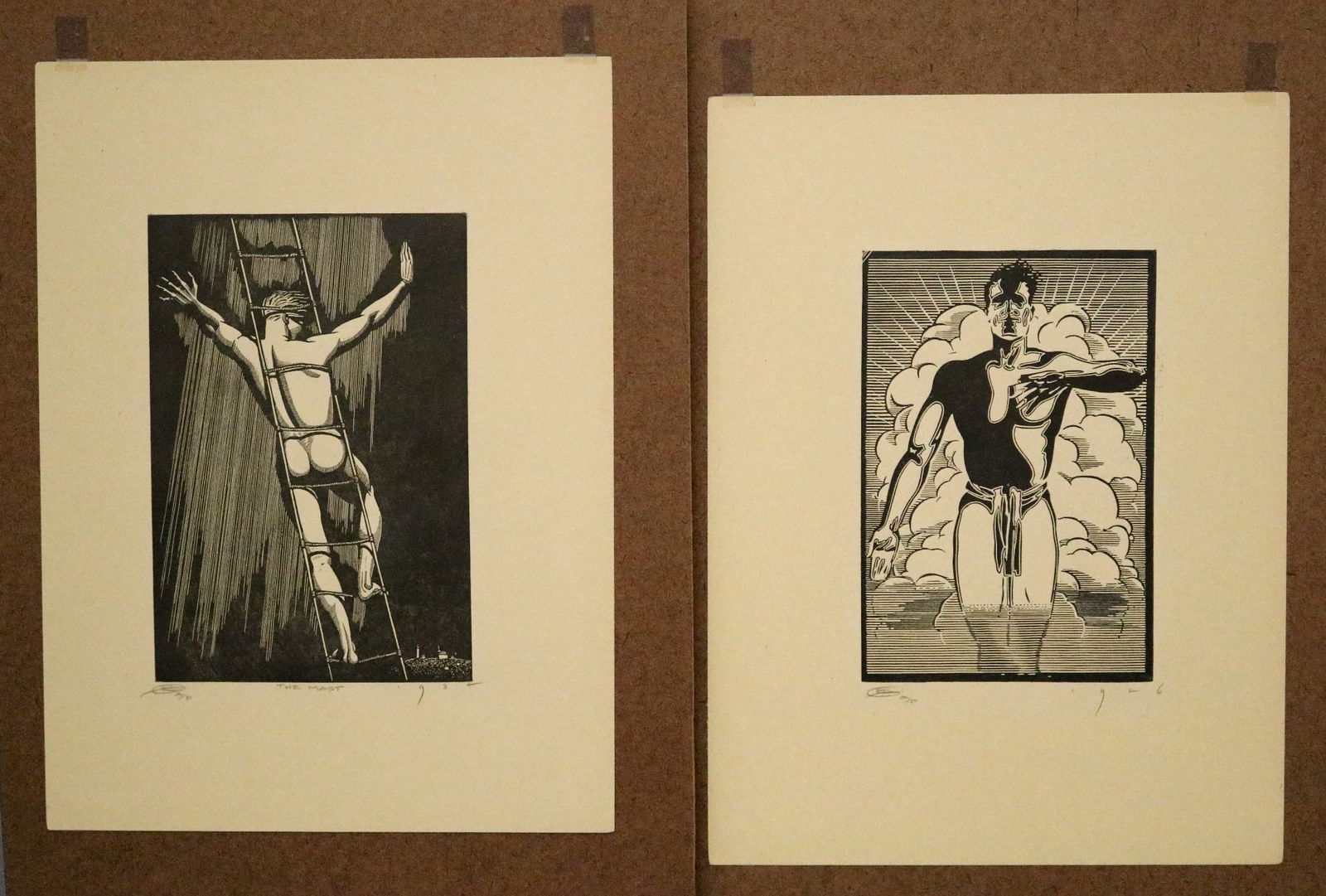 EARL MARSHAWN WASHINGTON (American, born 1962). Two works: "The Mast" and untitled, Limited edition (1 of 14)