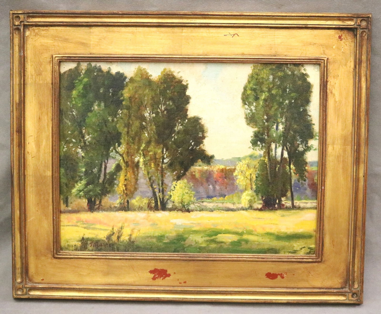 JULIUS RICHTER (American, 1876 - 1974). Late Summer Landscape, 1932, Oil on canvas-board. Signed and (1 of 13)