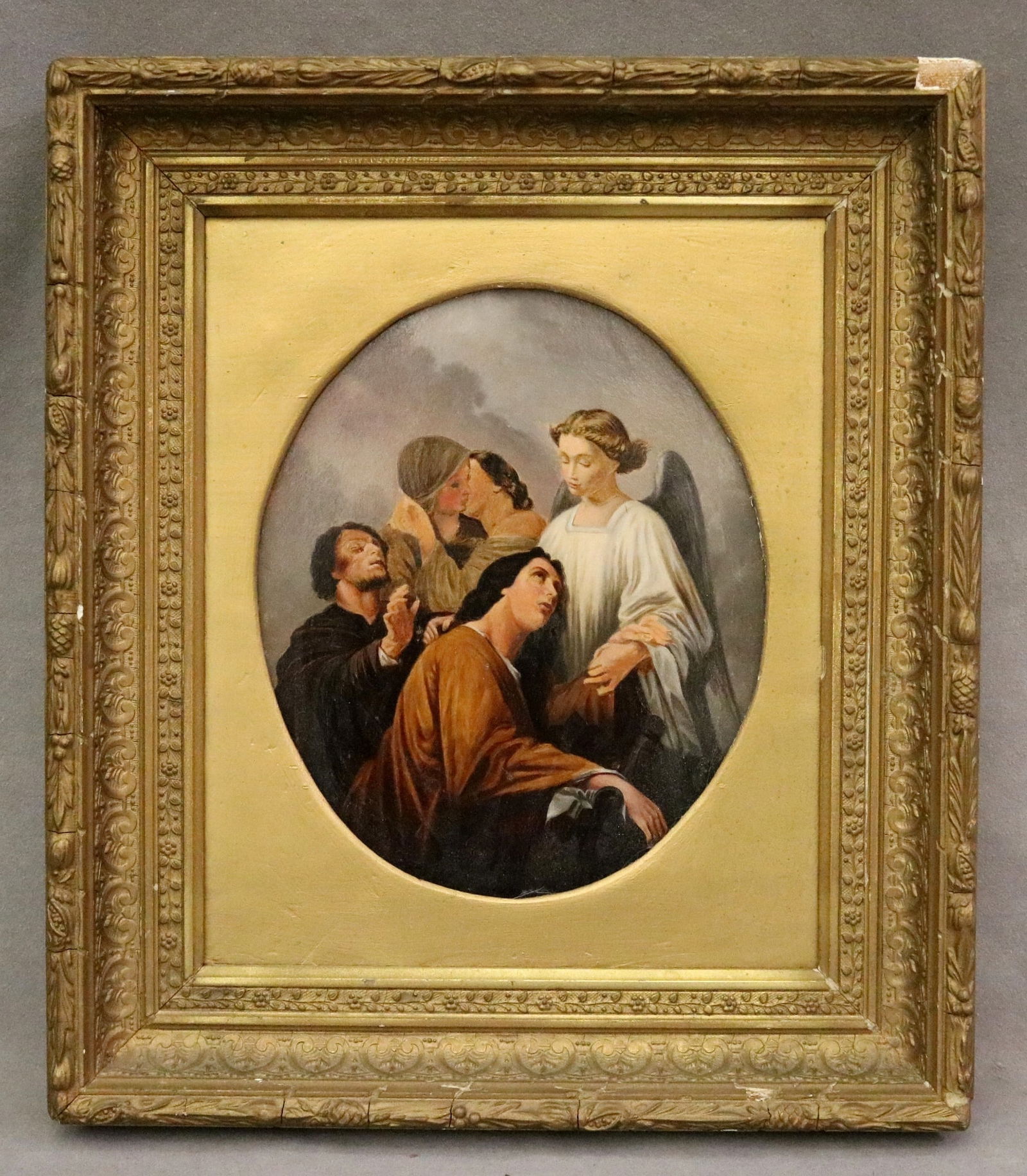 FOLLOWER OF CHARLES ZACHARIE LANDELLE (French, 1821 - 1908). In Mourning, 19th century oil on board (1 of 20)