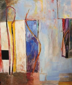 AMERICAN SCHOOL (20th century). Large Abstract Composition, 1998, Oil on canvas.  Verso illegibly