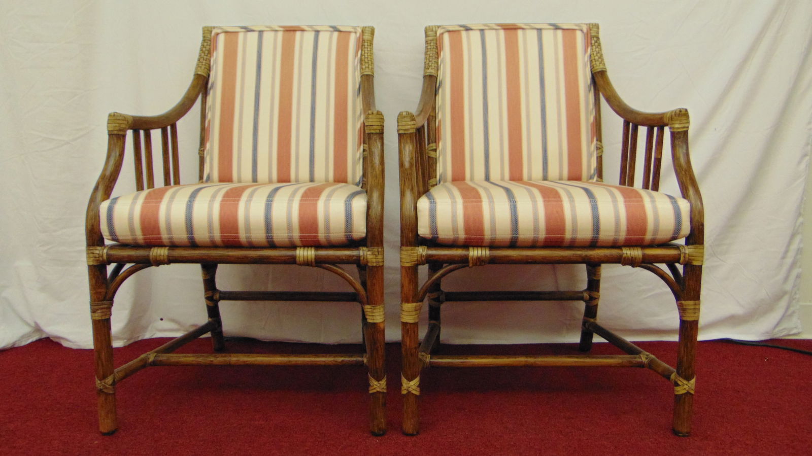 SET SIX MCGUIRE OPEN-ARM CHAIRS. (1 of 9)