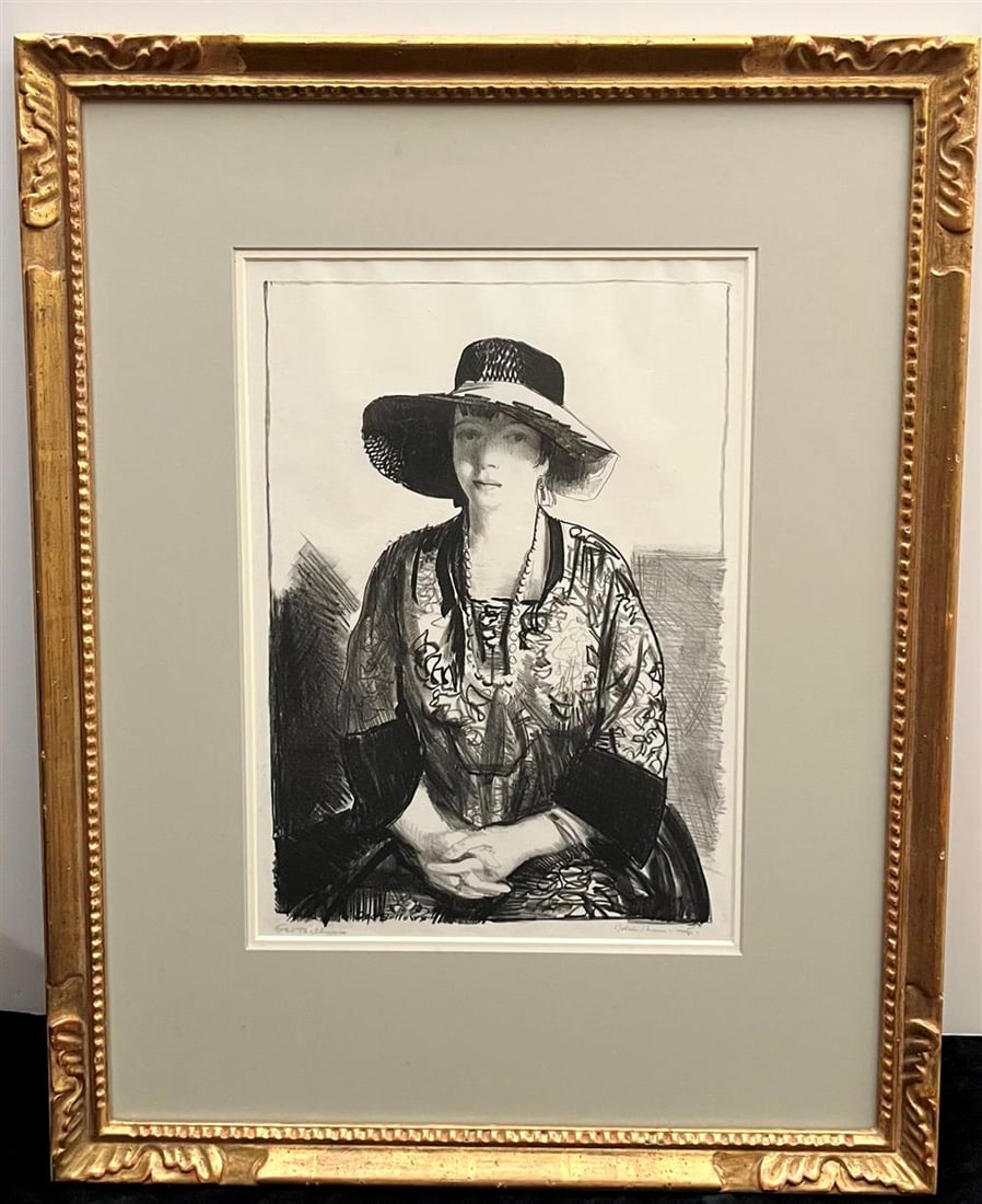 GEORGE BELLOWS (American, 1882-1925). THE BLACK HAT, 1921, Signed in pencil lower right. Lithograph (1 of 11)