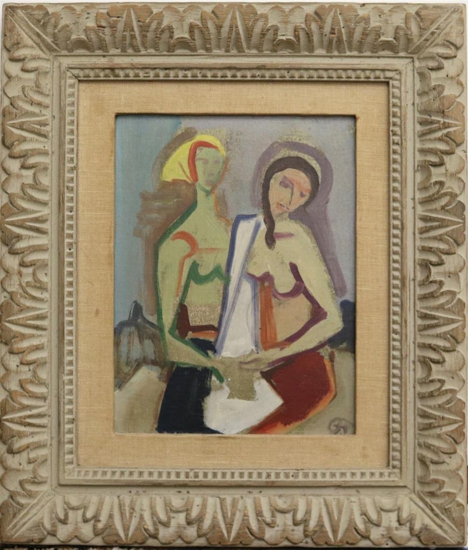 CARL HOFER (German, 1878 - 1955). Study for Composition, circa 1952, Oil on canvas. Signed lower (1 of 20)