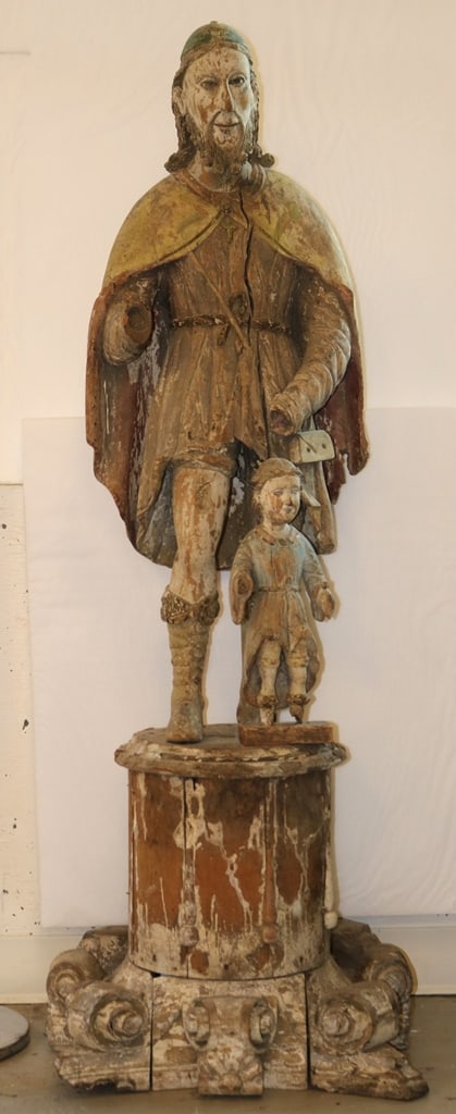 SPANISH COLONIAL MONUMENTAL SANTOS GROUP, - height: 56.5 inches (including base). (1 of 20)