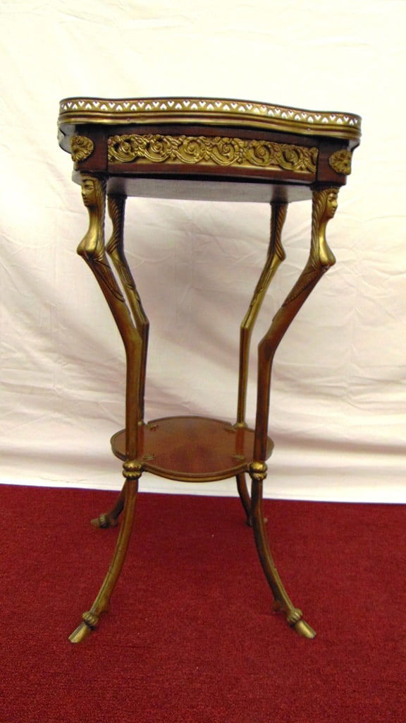 LATE 19TH -EARLY 20TH CENTURY FRENCH MARQUETRY INLAID STAND. (1 of 5)