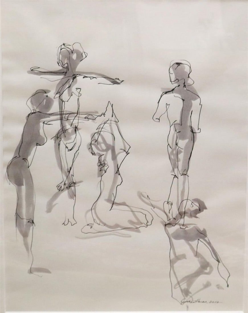 CYNTHIA HOWAR (American, 20th century). Figural Studies, 2012, Mixed media on paper (watercolor, (1 of 19)