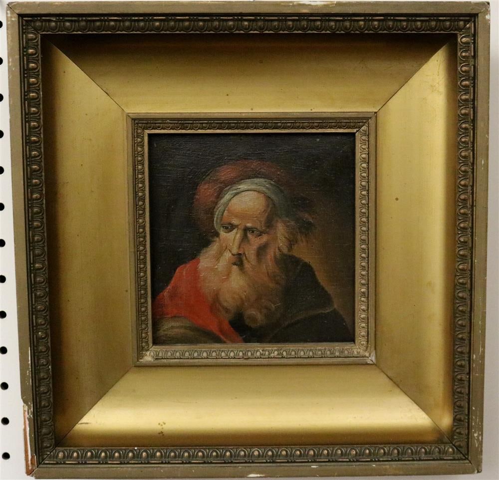 AFTER TIEPOLO (Italian, 18th Century). The Old Man, Oil on board. Unsigned. Framed. (1 of 8)