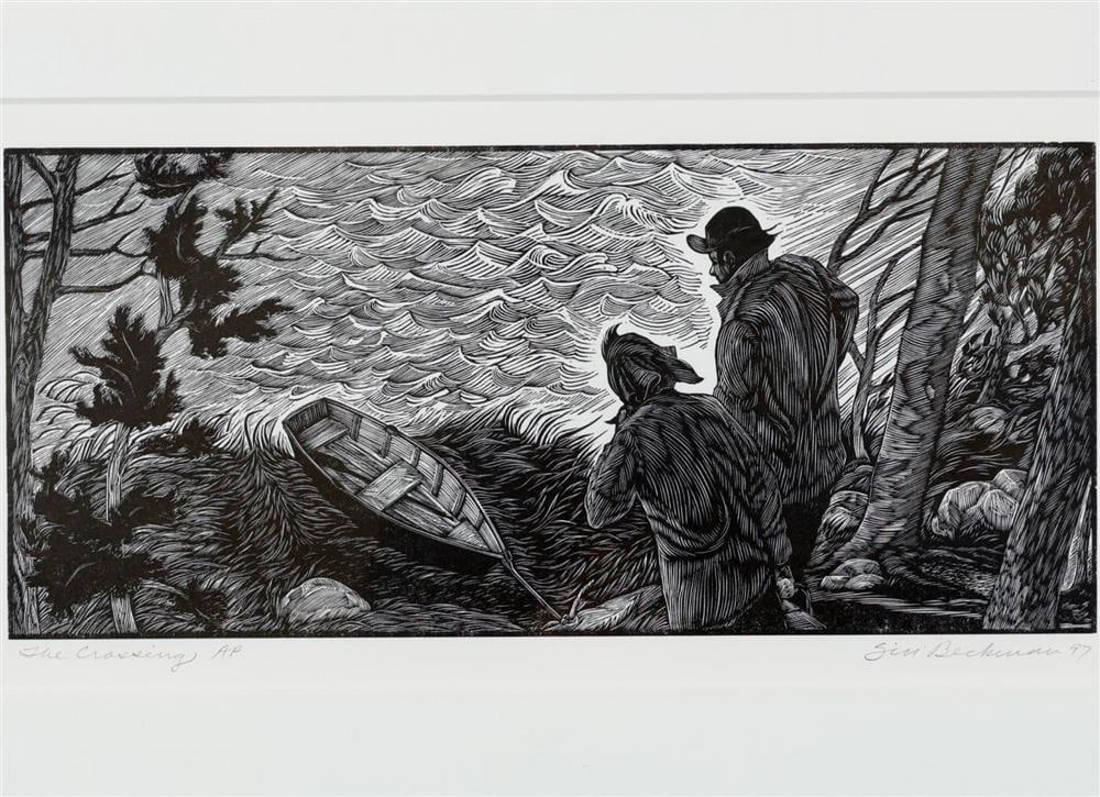 SIRI BECKMAN (American, born 1942). The Crossing, 1997, Wood engraving on paper which is an artist (1 of 5)