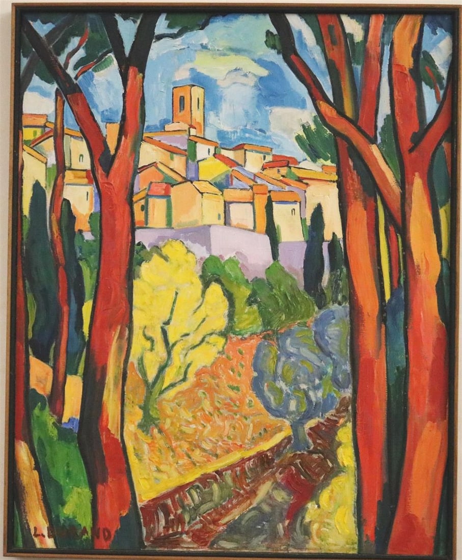 LUCIEN DURAND (French, 20th century). The Yellow Tree, Oil on canvas. Signed lower left hand corner. (1 of 14)