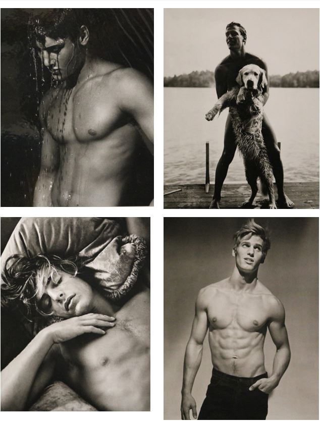 SELECTION OF FOUR BLACK-AND-WHITE WORKS BY PHOTOGRAPHER BRUCE WEBER. [LGBTQ+ INTEREST]. Selection of: SELECTION OF FOUR BLACK-AND-WHITE WORKS BY PHOTOGRAPHER BRUCE WEBER. [LGBTQ+ INTEREST]. Selection of four black-and-white works by Photographer Bruce Weber. Four works as follows: Bruce Weber "Justin