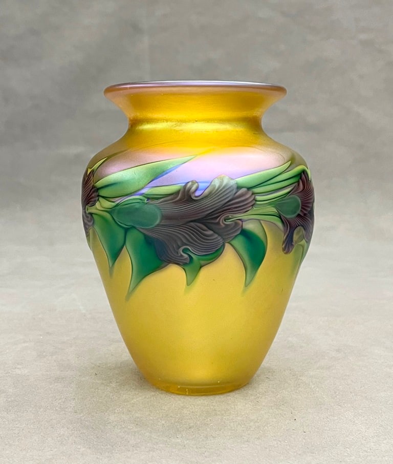 ORIENT & FLUME FLORAL CABINET ART GLASS VASE, - 6 in. x 4 1/2 in. (1 of 7)