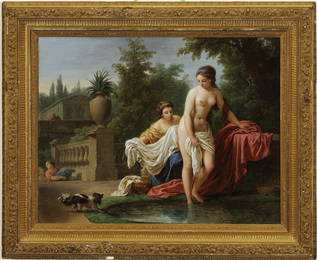 LOUIS JEAN FRANCOIS LAGRENEE (French, 1725 - 1805). Nymphs Bathing, circa 1770, Signed and