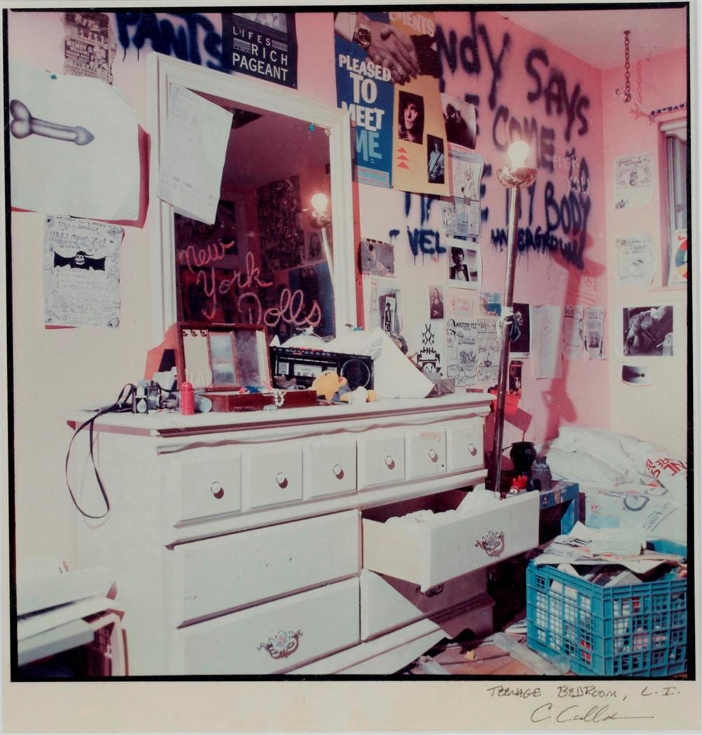 AMERICAN SCHOOL (20th century). Teenage Bedroom, Photograph. Illegibly signed at base. Titled. (1 of 9)