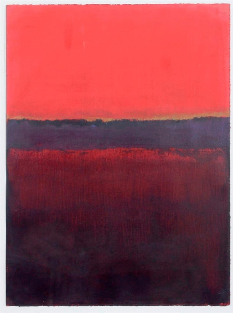 FOLLOWER OF MARK ROTHKO (21st century). Red, Red, Red, Mixed media on paper. Unsigned. Framed. Not (1 of 3)