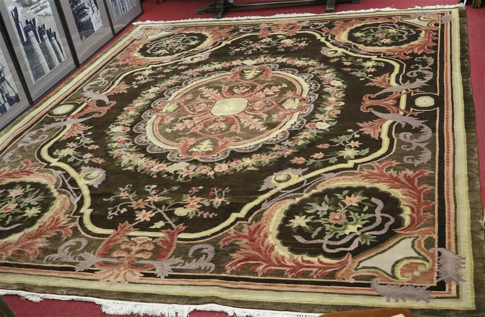 AUBUSSON-STYLE INDO-NEPALESE RUG. - 12 ft. x 15 ft. (1 of 20)