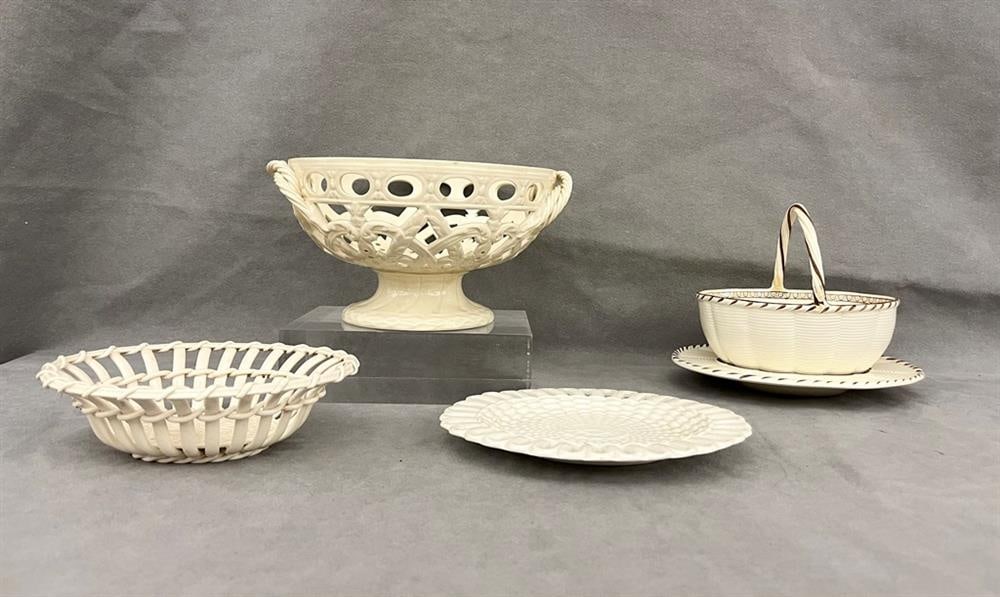 FIVE PIECES 18TH CENTURY WEDGWOOD CREAMWARE. (1 of 19)