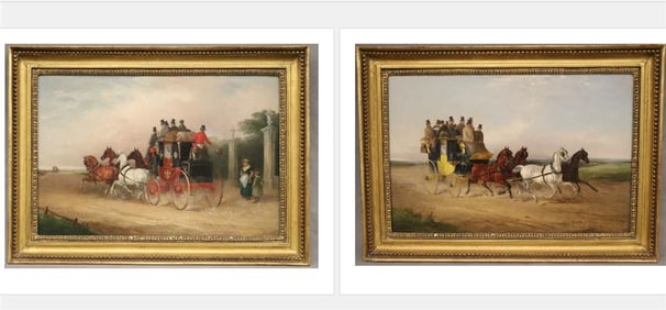 WILLIAM JOSEPH SHAYER (English, 1811- 1892). Two Works: "The Right Sort" and "The Early Delivery"