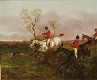 JOHN DALBY (English, 1810-1865). Over the Ditch, Oil on board. Signed "Dalby" lower right hand