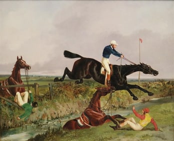 JOHN DALBY (English, 1810-1865). Over the Ditch, Oil on board. Signed. Framed.