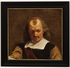 CONTINENTAL SCHOOL (19th century). Portrait of a Man, 1860, Oil on canvas. Signed and dated "E.F.A.