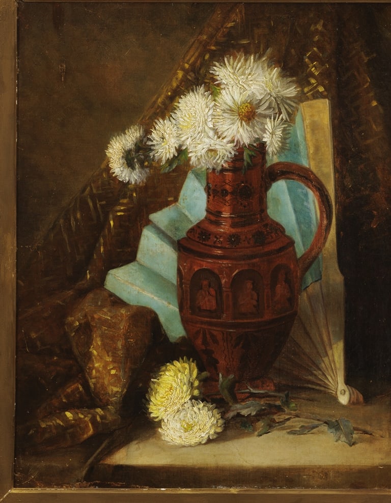 CONTINENTAL SCHOOL (19th century). Floral Still Life, Oil on canvas. Framed. (1 of 3)