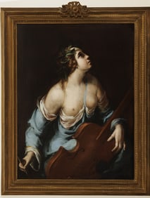 FOLLOWER OF GIOVANNI BAGLIONE (Italian, 17th century). Erato, Muse of Lyrics, 17th century oil on