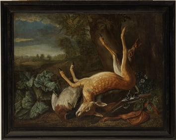 FOLLOWER OF PIETER ANDREAS RIJSBRACK (Flemish, 17th century). After the Hunt, Late 18th / early 19th