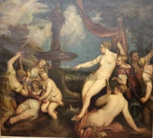 AFTER TITIAN (Italian, 16th century). Diana and Callisto, Early 19th century copy of "Diana and