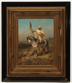 ADOLF SCHREYER (French / German, 1828 - 1899). The Standard Bearer, signed Ad Schreyer (lower