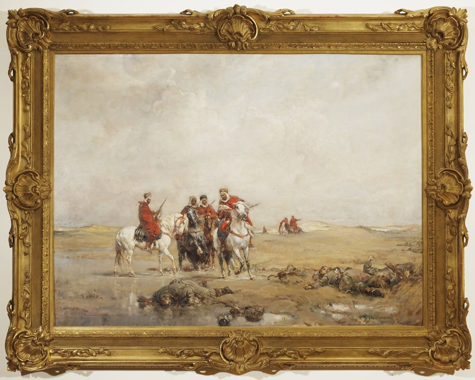 HENRI EMILIEN ROUSSEAU (French, 1875 - 1933). Arab Horsemen. Signed Henri Rousseau and dated 15 (1 of 2)